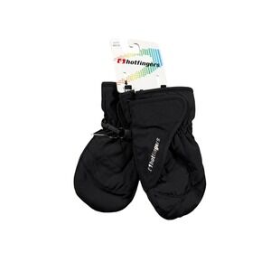 Hotfingers Kids M 3-4 Mittens Black Zip N Slide Waterproof Insulated Snow Mitts